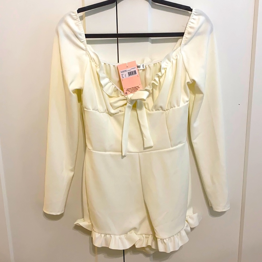 Missguided White Long Sleeve Romper
